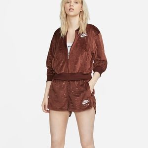 NWT Nike Air Women’s Velour Track Suit Set - Jacket and Shorts XS